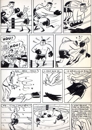 Freddy Risquetout par Hubert Fox - Planche originale