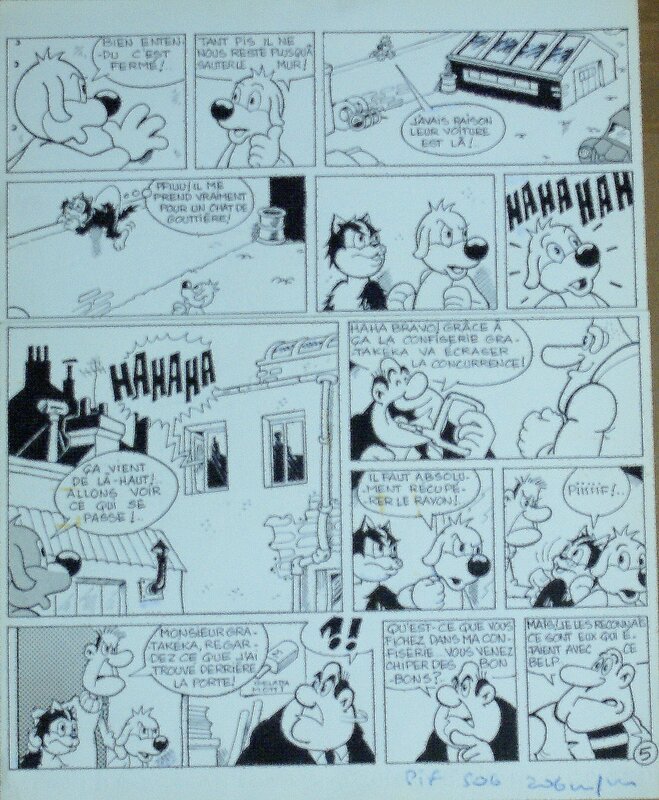 Yannick, Jean-Marie Nadaud, Pif planche du numéro 306 - Planche originale