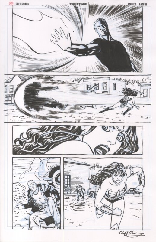 Cliff Chiang, Brian Azzarello, Wonder Woman vs Apollo New 52 - Planche originale