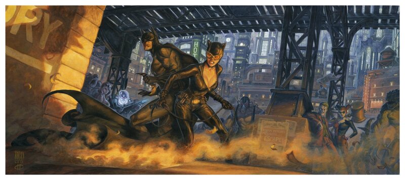 Batman & Catwoman - Alerte sur Gotham City - RICCI - Illustration originale