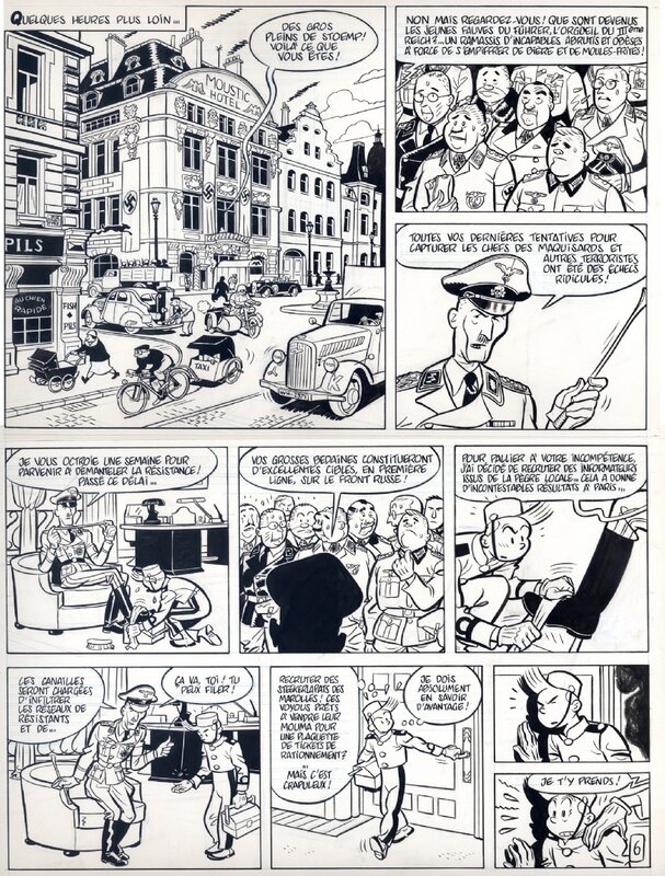 Olivier Schwartz, Spirou le groom vert de gris - Planche originale