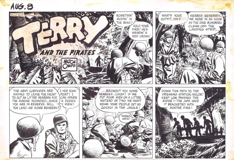 Caniff: TERRY AND THE PIRATES SUNDAY (8/8/43) - Planche originale