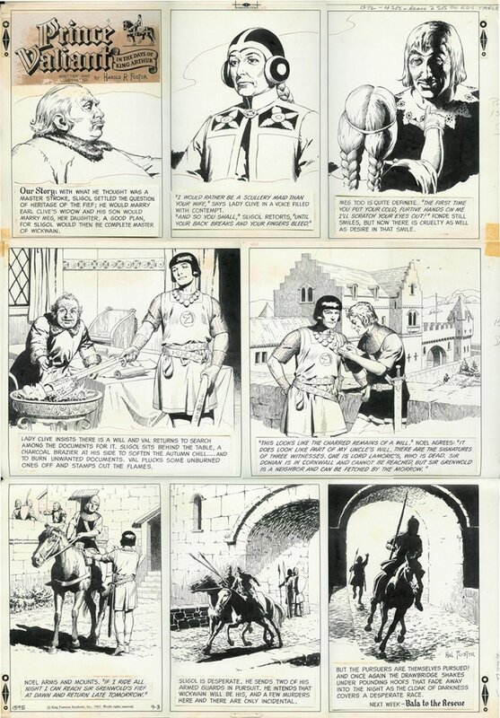 Hal FOSTER: PRINCE VALIANT (9/3/67) - Planche originale