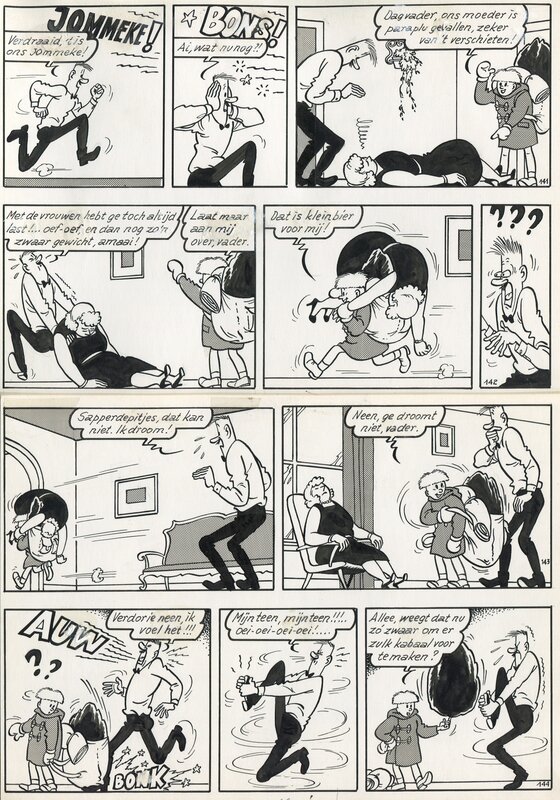 Jef Nys, Jommeke 4: De Purpere Pillen - 1960 - Planche originale