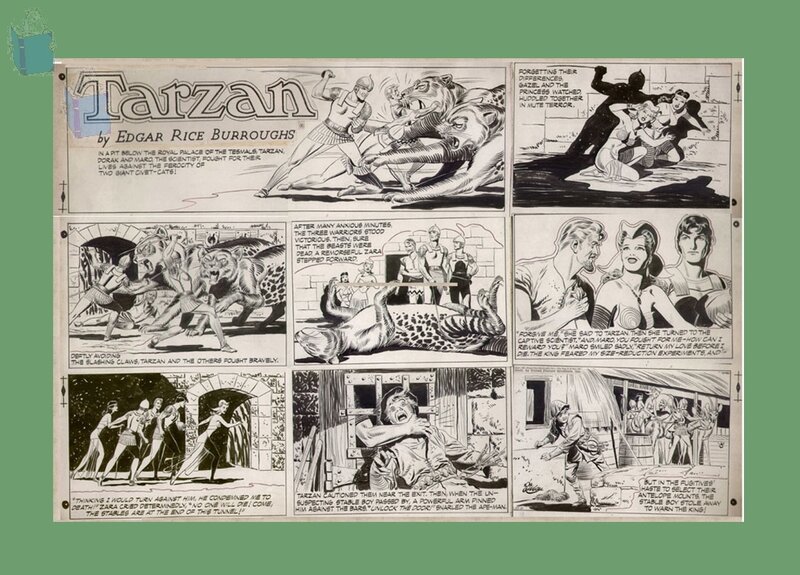 Bob LUBBERS - TARZAN sunday page 03-25-1951 - Planche originale