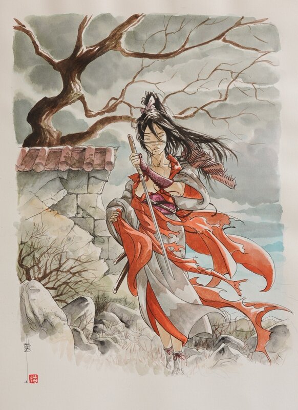 Samurai by Frédéric Genêt - Original Illustration