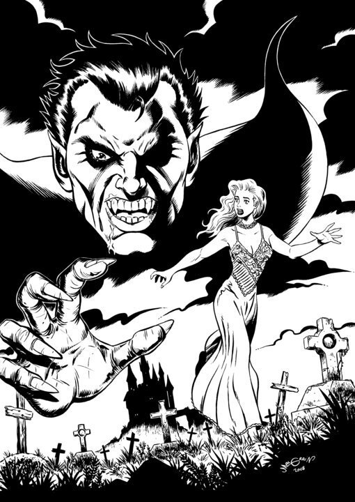 Chris Malgrain, Couverture de Golden Legends 1 : Dracula, paru chez Univers Comics. - Couverture originale