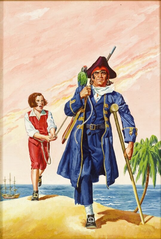 George Wilson, Classics Illustrated cover: Treasure Island - Illustration originale