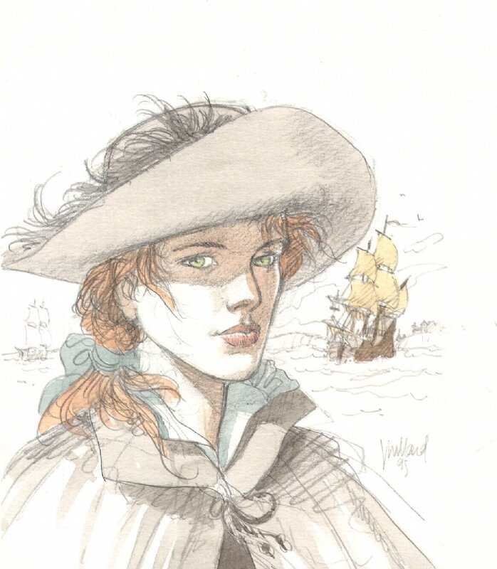 André Juillard, Ariane colored cover sketch - Illustration originale