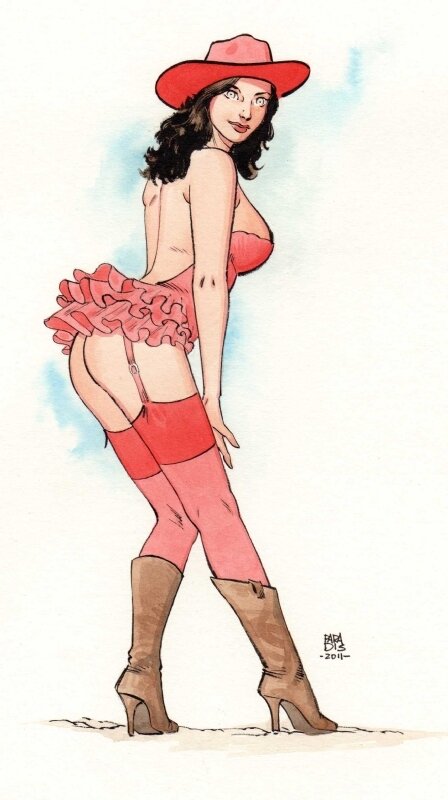 Cow-Girl par Louis Paradis - Illustration originale