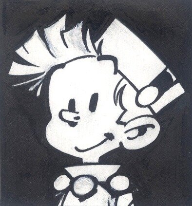 Tête de Spirou par ? - Illustration originale