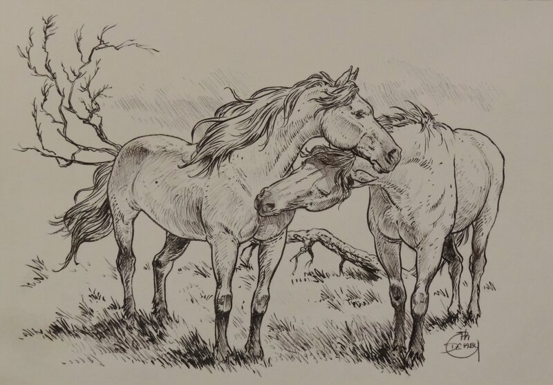 Horses par Philippe Delaby - Illustration originale