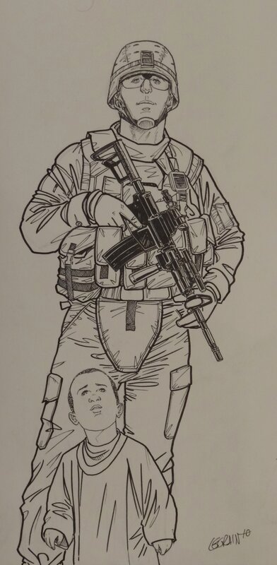 American Soldier by Thomas Legrain - Original Illustration