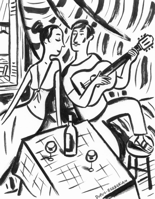 Philippe Dupuy, Charles Berberian, 1997 - Nicolas : Les autres grands vins d'ici et d'ailleurs - Illustration originale