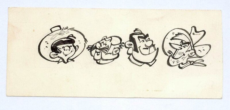 Berck, Yves Duval, Panchico - têtière du journal Tintin. - Illustration originale
