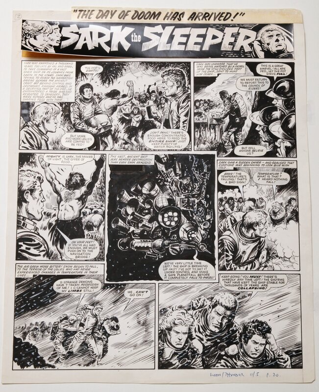 Eric Bradbury, Sark THE SLEEPER- LION 1973/1974 - Planche originale