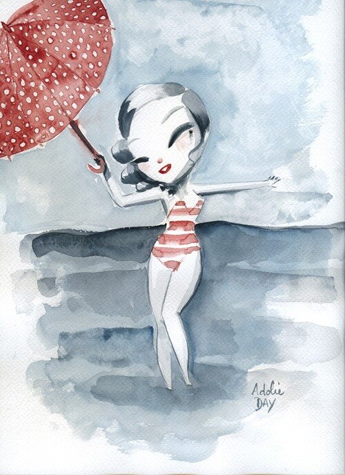 La mer by Adolie Day - Original Illustration