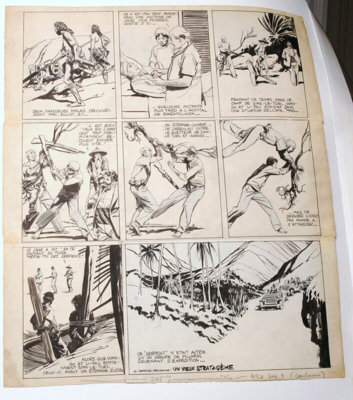 Paul Gillon, Wango - Vaillant 693 - Les pêcheries Maudites - 1958 - Planche originale