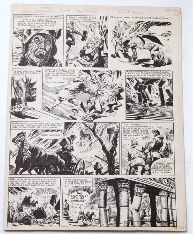 Don Lawrence, Karl THE VIKING - SEGOR THE WOLF - Planche originale