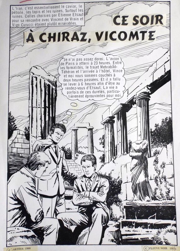 Xavier Musquera, Ce soir à Chiraz, Vicomte - Le Vicomte n°16, comics pocket, Artima, juin 1980 - Comic Strip