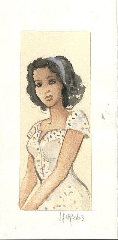 Jean-François Charles, Maryse Charles, India Dreams - Portrait d'Emy. - Original Illustration