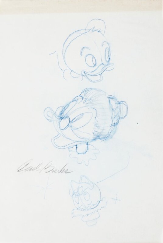 Croquis des Ducks by Carl Barks - Original art