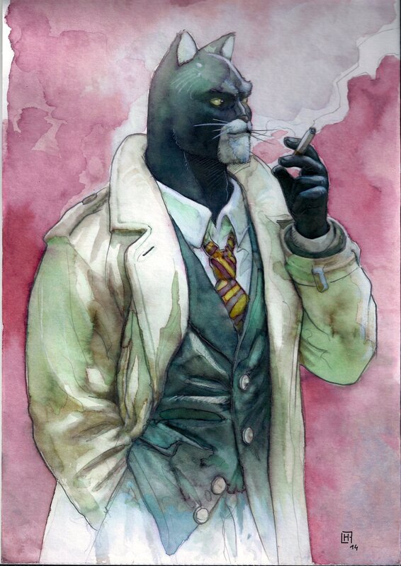 Le Chat Blacksad par Fabrice Le Hénanff - Illustration originale