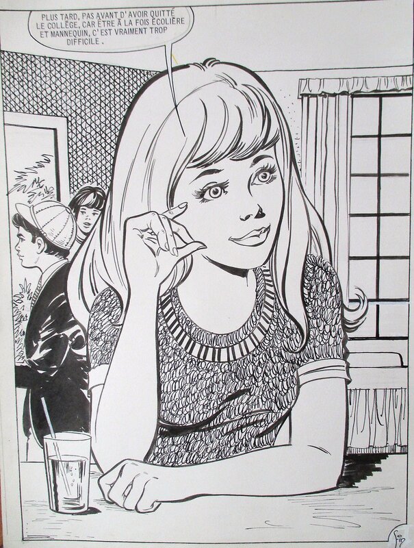 Anita Rodríguez Ruiz, School girls: écolière et manequin - Planche finale, Clapotis n°62, 1971, Aredit - Planche originale