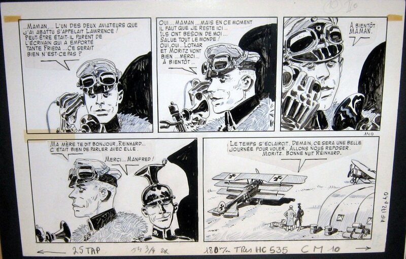 Hugo Pratt, Corto Maltese Les Celtiques Cotes de Nuits et Roses de Picardie - Planche originale