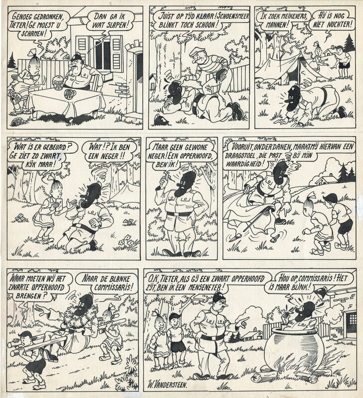 Willy Vandersteen, Ons Volkske : Vrolijke Bengels : Opperhoofd - Planche originale