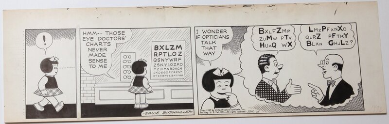 Ernie Bushmiller, - ZAZIE AVANT L'HEURE - 1947 !! - Comic Strip