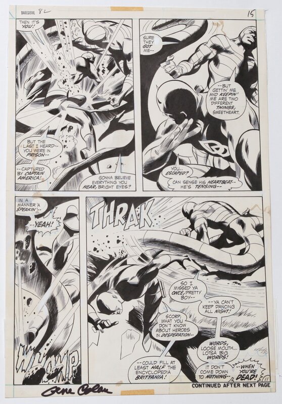 Gene Colan, Jack Abel, Gerry Conway, Now ...send the Scorpio !! - 1971 - Daredevil #82 page 11 - Comic Strip
