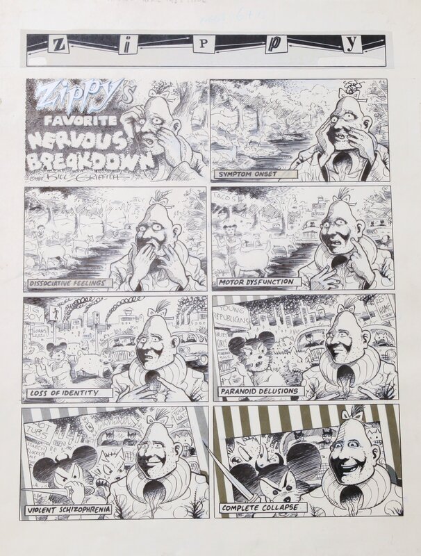 Bill Griffith, - my favorite nervous breakdown  - FIN DU MONDE ...POUR PSYCHIATRE - Planche originale