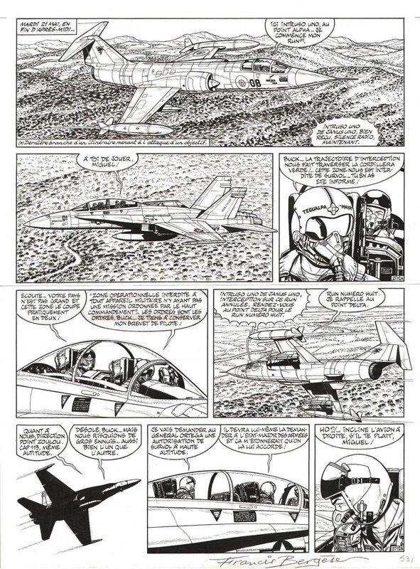 Francis Bergèse, Buck Danny - Zone interdite - Planche originale