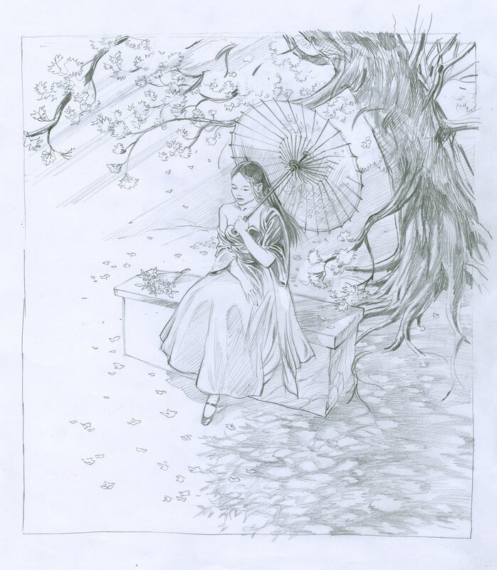 Femme à l'ombrelle par Olivier Grenson - Illustration originale