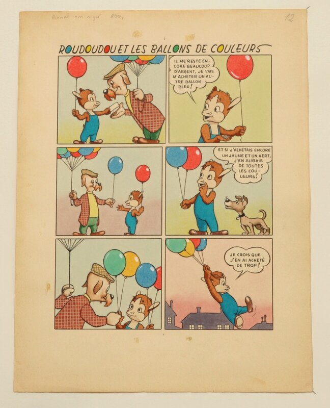 José Cabrero Arnal, Roudoudou et les ballons - Planche originale