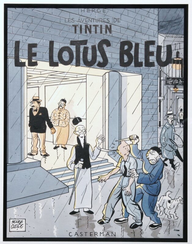 Le LOTUS BLEU by Serge Clerc - Original Illustration