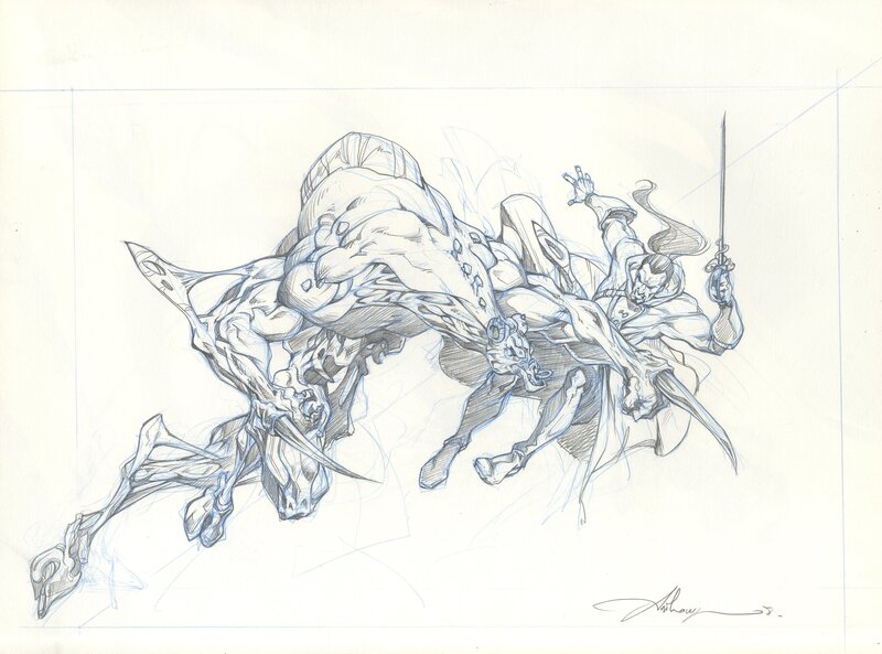 En vente - La licorne par Anthony Jean - Illustration originale