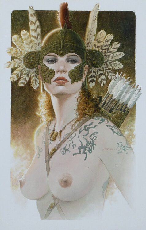 François Miville-Deschênes, Reconquêtes - Archère sarmate - Original Illustration