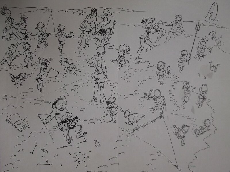 Jeux de vacances by Al Severin - Original Illustration