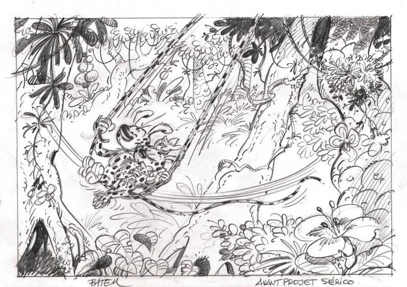 Batem, Couple de marsupilamis - Original Illustration