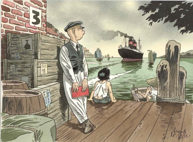 Frank Le Gall, Théodore POUSSIN original ex-libris1 - Original Illustration