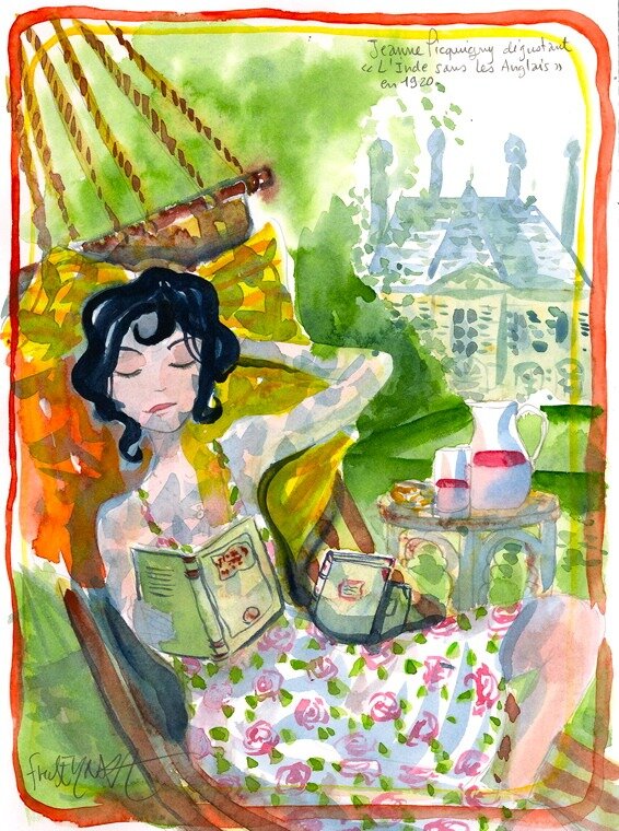 Jeanne Aquarelle by Fred Bernard - Original Illustration