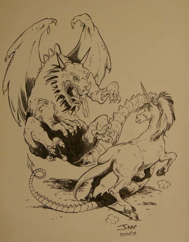 Dragon - commission par Jaap De Boer - Illustration originale