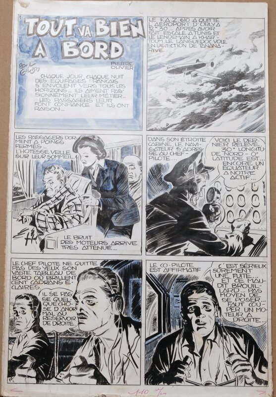 Paul Gillon, Pierre Olivier, Tout va bien à bord - caméra 34 N°22 du 1er mars 1950. - Comic Strip