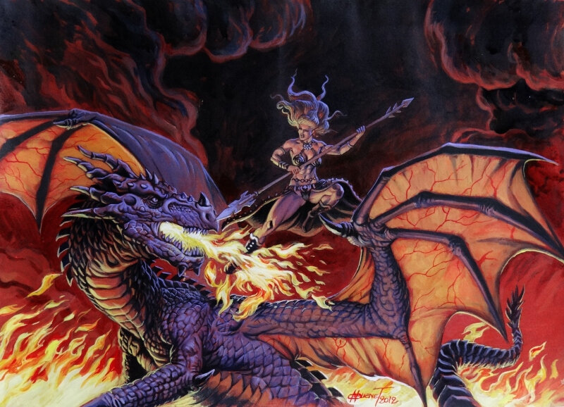 Dragon - commission by Nicolas Guenet - Original Illustration