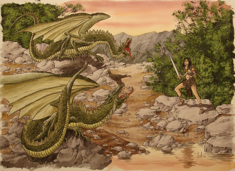 Dragon - commission par André Osi - Illustration originale