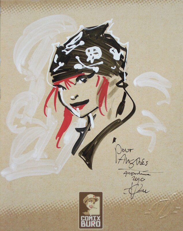 Pin up pirate sur le sketchbook d'Olivier Vatine - Sketch