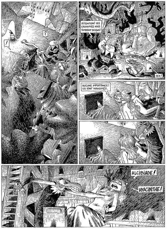 Jean-Emmanuel Vermot Desroches, Lewis Trondheim, Donjon Monsters - La nuit du tombeur - Planche originale