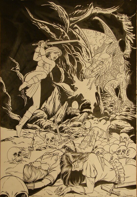Dragon - commission par Pierre Legein - Illustration originale